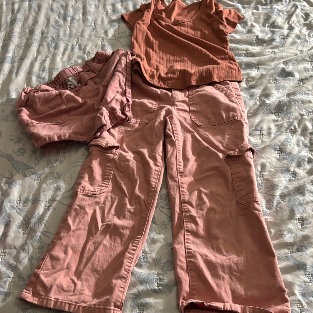 Wonder Nation Blush Pink Outfit Set Size 7/8